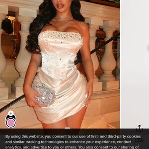 Fashion Nova Strapless Cream Dress